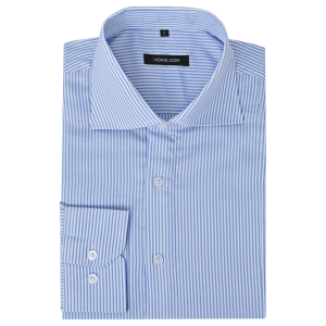 vidaXL Csíkos fehér és kék M méretű üzleti férfi ing