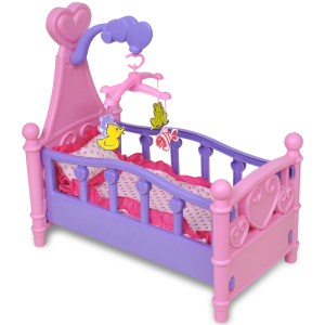 vidaXL Gyerek játék babaágy rózsaszín + lila