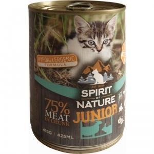 Spirit of Nature Cat Konzerv Junior Bárányhússal és Nyúlhússal 415gr