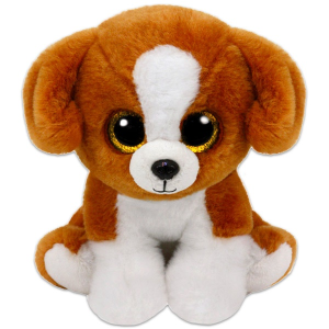  TY Beanie Babies: Snicky kutya plüssfigura - 15 cm, barna-fehér