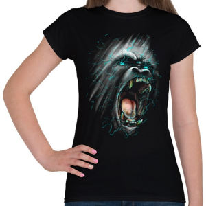 PRINTFASHION Dühöngő majom - Női póló - Fekete