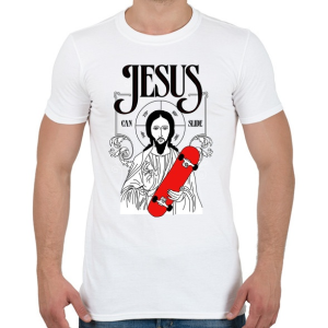 PRINTFASHION Jesus can slide - Férfi póló - Fehér