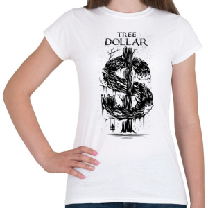 PRINTFASHION Dollár fa - fekete - Női póló - Fehér