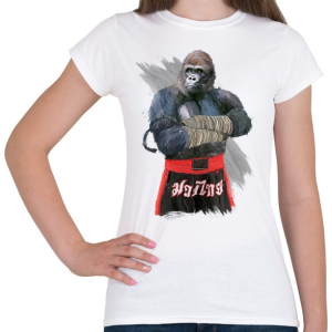 PRINTFASHION Gorilla thai box - Női póló - Fehér