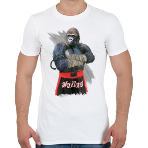 PRINTFASHION Gorilla thai box - Férfi póló - Fehér