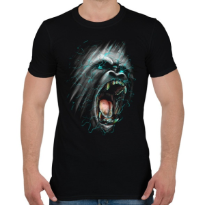 PRINTFASHION Dühöngő majom - Férfi póló - Fekete