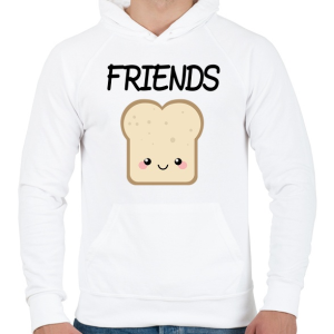 PRINTFASHION Best Friends - Nutellás kenyér 2 - Férfi kapucnis pulóver - Fehér