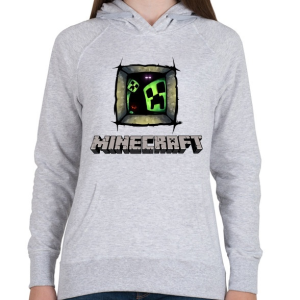 PRINTFASHION Minecraft - Női kapucnis pulóver - Sport szürke