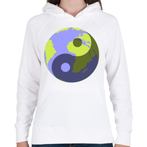 PRINTFASHION Yin-Yang bolygó - Női kapucnis pulóver - Fehér