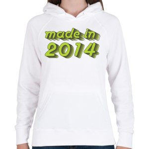 PRINTFASHION made-in-2014-green-grey - Női kapucnis pulóver - Fehér