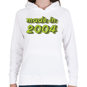 PRINTFASHION made-in-2004-green-grey - Női kapucnis pulóver - Fehér