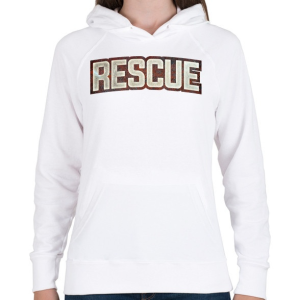 PRINTFASHION Rescue - Női kapucnis pulóver - Fehér
