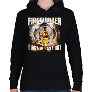 PRINTFASHION Tűzoltó - Női kapucnis pulóver - Fekete