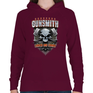 PRINTFASHION Gunsmith - Női kapucnis pulóver - Bordó