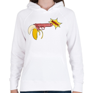 PRINTFASHION Banánfegyver - Női kapucnis pulóver - Fehér