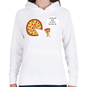 PRINTFASHION Mérges pizza - Női kapucnis pulóver - Fehér