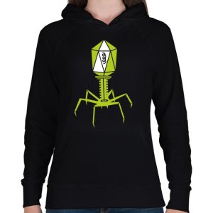PRINTFASHION bakteriofág - Női kapucnis pulóver - Fekete