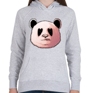 PRINTFASHION Szerelmes panda - Női kapucnis pulóver - Sport szürke