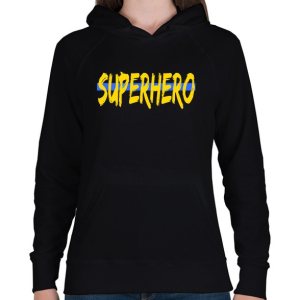 PRINTFASHION SUPERHERO - Női kapucnis pulóver - Fekete