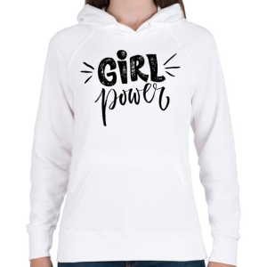 PRINTFASHION Girl power - Női kapucnis pulóver - Fehér