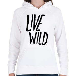 PRINTFASHION Live Wild - Női kapucnis pulóver - Fehér