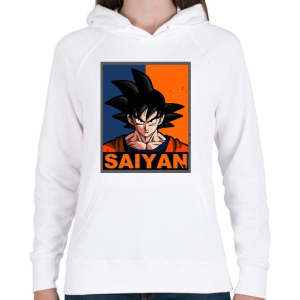 PRINTFASHION Saiyan Goku - Női kapucnis pulóver - Fehér