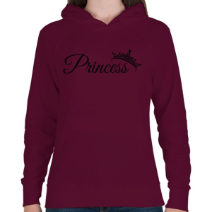 PRINTFASHION Hercegnő - Női kapucnis pulóver - Bordó