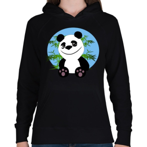 PRINTFASHION panda - Női kapucnis pulóver - Fekete