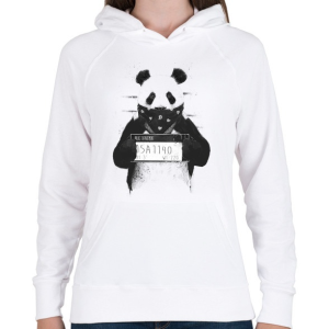 PRINTFASHION Bad panda - Női kapucnis pulóver - Fehér