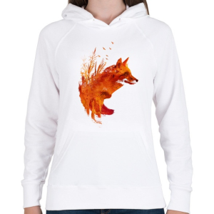 PRINTFASHION Plattensee fox - Női kapucnis pulóver - Fehér