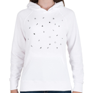 PRINTFASHION Pixel - Női kapucnis pulóver - Fehér