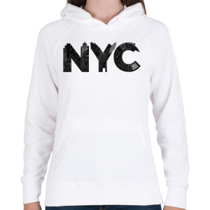 PRINTFASHION NYC - Női kapucnis pulóver - Fehér