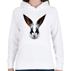 PRINTFASHION Kiss of a rabbit - Női kapucnis pulóver - Fehér