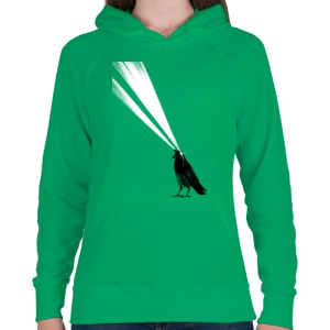 PRINTFASHION Laser crow - Női kapucnis pulóver - Zöld