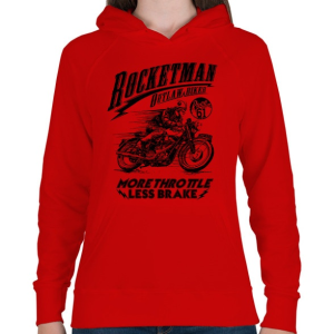 PRINTFASHION Rocketman - Női kapucnis pulóver - Piros