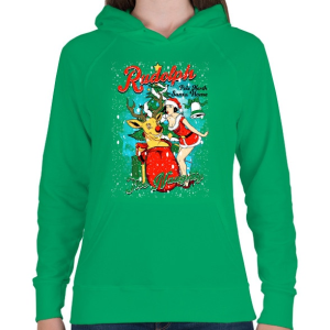 PRINTFASHION Rudolf a rosszcsont - Női kapucnis pulóver - Zöld