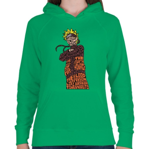 PRINTFASHION Árnyék nindzsa - Női kapucnis pulóver - Zöld