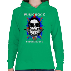 PRINTFASHION Punk rock - Női kapucnis pulóver - Zöld