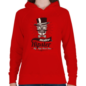 PRINTFASHION Mr. Hipszter - Női kapucnis pulóver - Piros