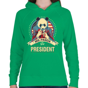 PRINTFASHION Mr. Panda - Női kapucnis pulóver - Zöld