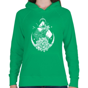 PRINTFASHION Szent szarvas - Női kapucnis pulóver - Zöld