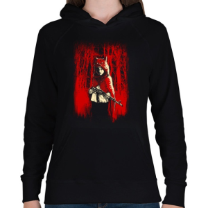 PRINTFASHION Az erdő gyilkosa - Női kapucnis pulóver - Fekete