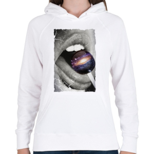 PRINTFASHION Galaktikus íz - Női kapucnis pulóver - Fehér