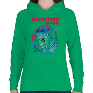 PRINTFASHION Detektív zombi - Női kapucnis pulóver - Zöld