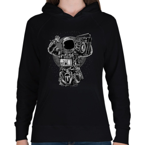 PRINTFASHION Űrhajós zenegép - Női kapucnis pulóver - Fekete