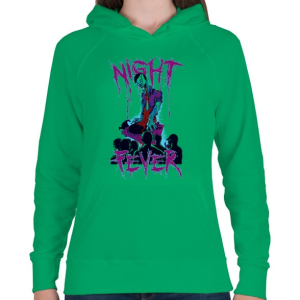 PRINTFASHION Éjszakai láz - Női kapucnis pulóver - Zöld