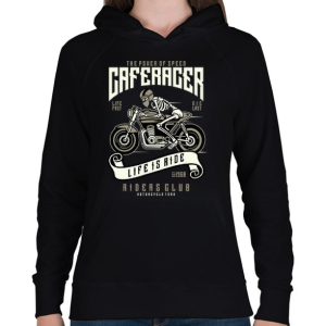 PRINTFASHION Caferacer - Női kapucnis pulóver - Fekete