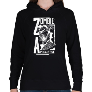 PRINTFASHION Zombi apokalipszis - Női kapucnis pulóver - Fekete