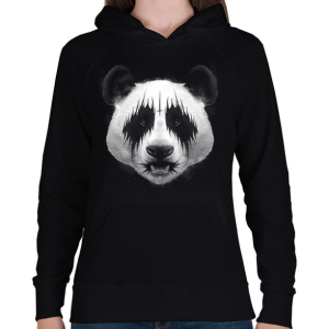 PRINTFASHION Black Metal Panda - Női kapucnis pulóver - Fekete