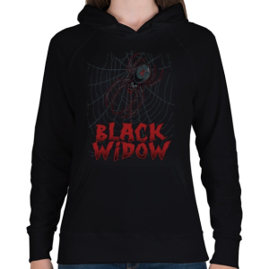 PRINTFASHION Fekete özvegy - Női kapucnis pulóver - Fekete
